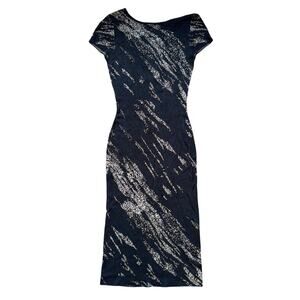 NWT BCBG MAXAZRIA Jackee Dress Scoop Back Small Bodycon Metallix Knit